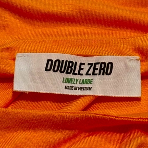 Double Zero Scoop Neck Tank Size Large Orange Sleeveless Straight Hem Stretch - Picture 8 of 11
